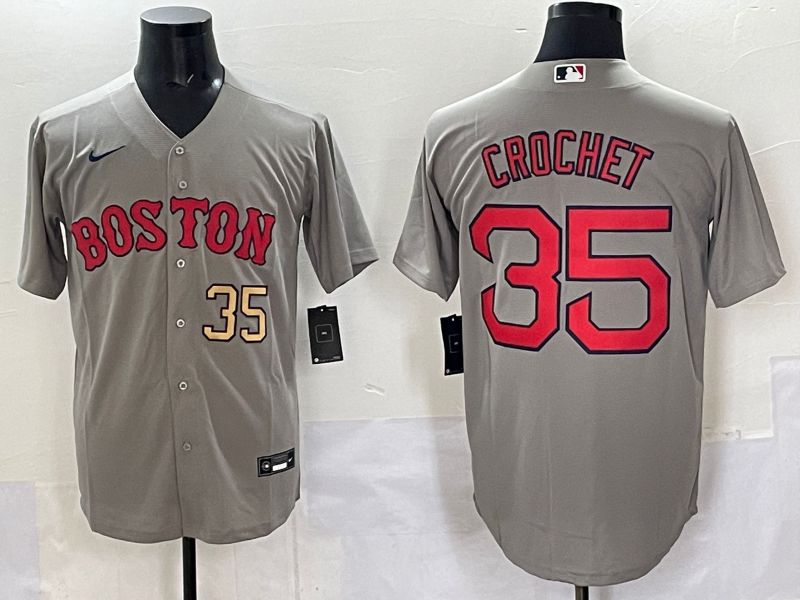 Men Boston Red Sox #35 Crochet Grey Game 2025 Nike MLB Jersey style 003->boston red sox->MLB Jersey
